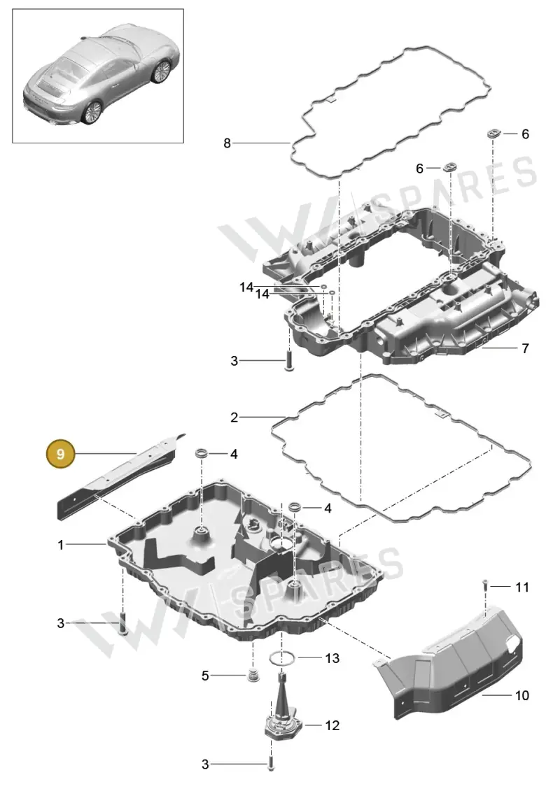 9A210732700 — Porsche 911 (2016-2019) diagram p47104000, position 9
