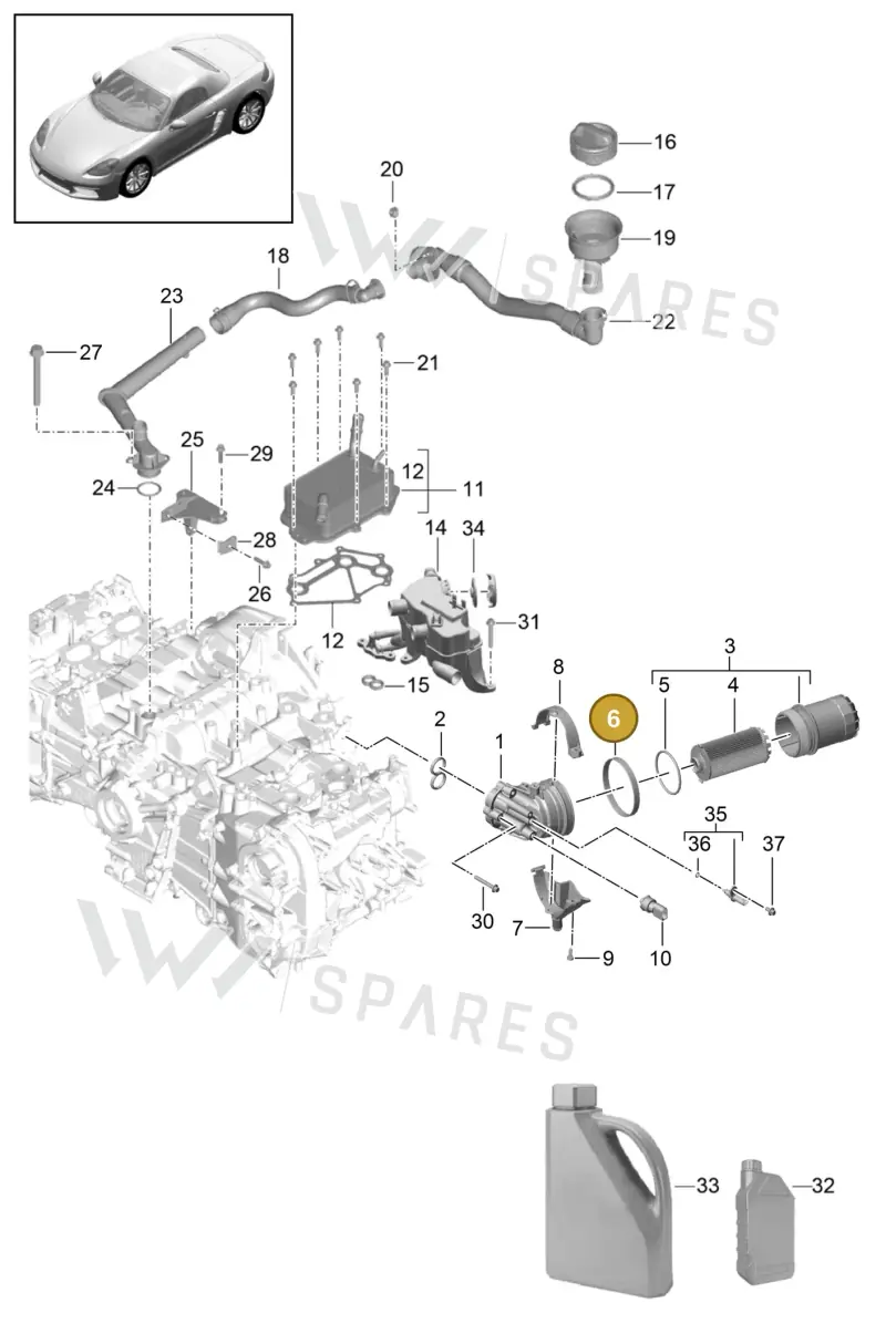 9A210734500 — Porsche Boxster (2016-2019) diagram p48104005, position 6