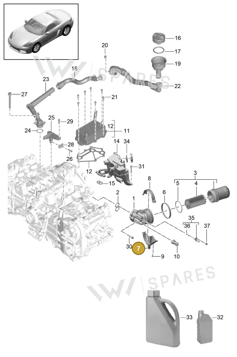 9A210734600 — Porsche Boxster (2016-2019) diagram p48104005, position 7