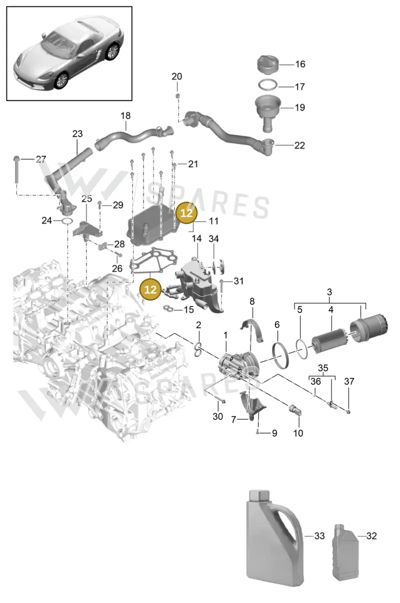 9A210747100 — Porsche Boxster (2016-2019) diagram p48104005, position 12