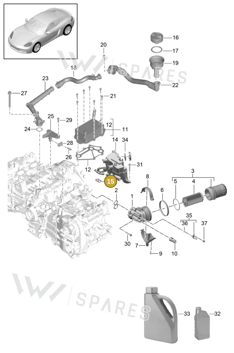 9A210747300 — Porsche Cayman (2016-) diagram p50104005, position 15