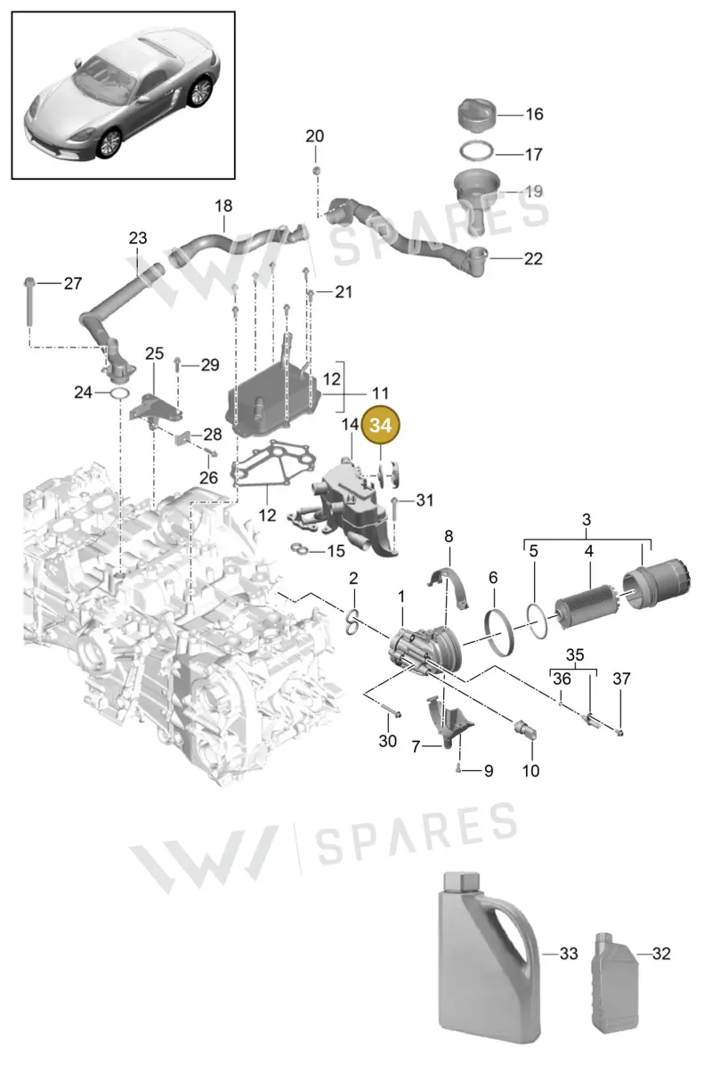 9A210790400 — Porsche Boxster (2016-) diagram p48104005, position 34
