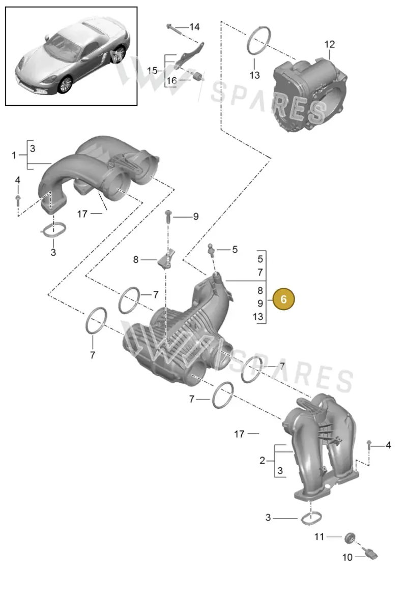 9A211006404 — Porsche Boxster (2016-2019) diagram p48107010, position 6