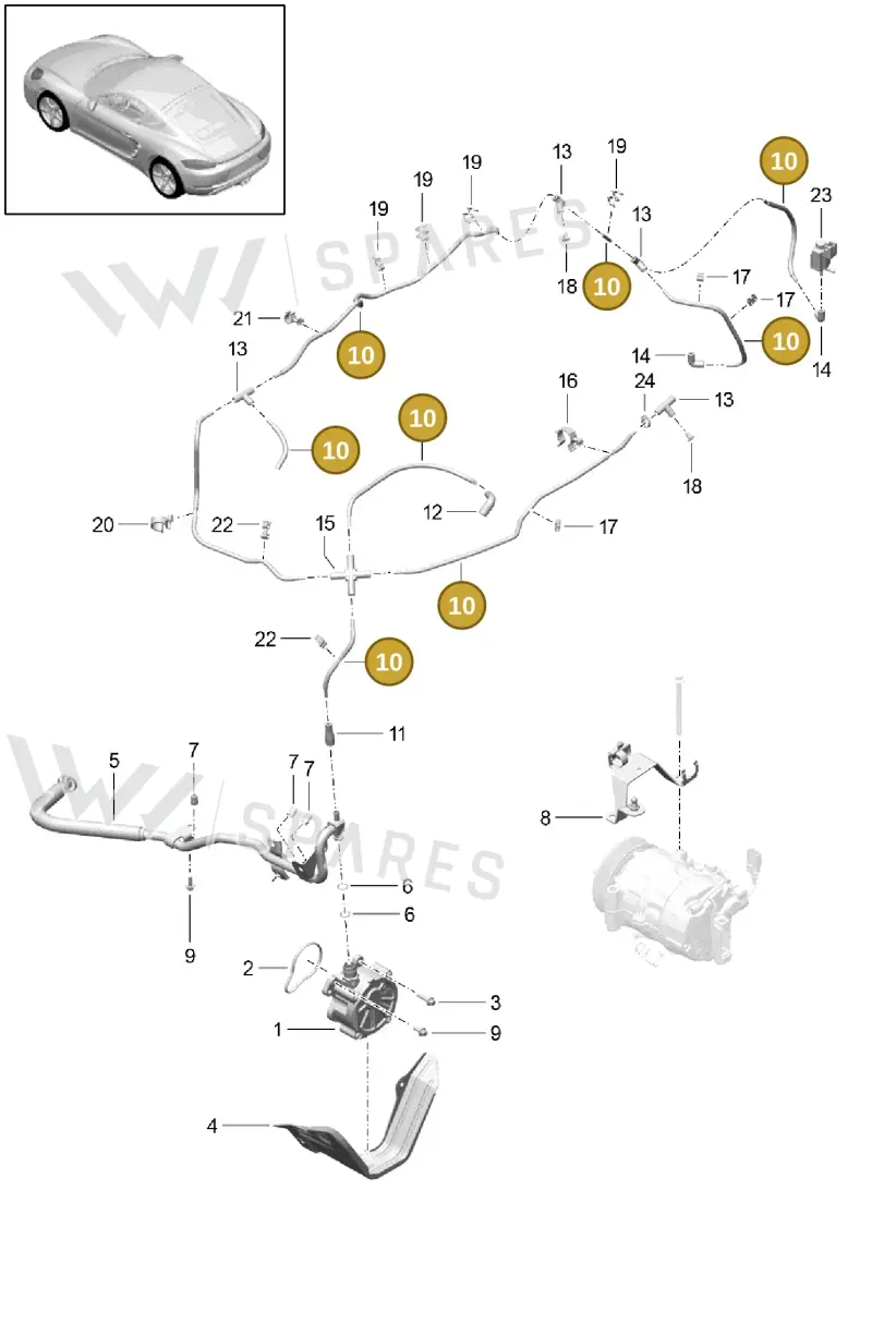 9A211008105 — Porsche Cayman (2016-2019) diagram p50107015, position 10