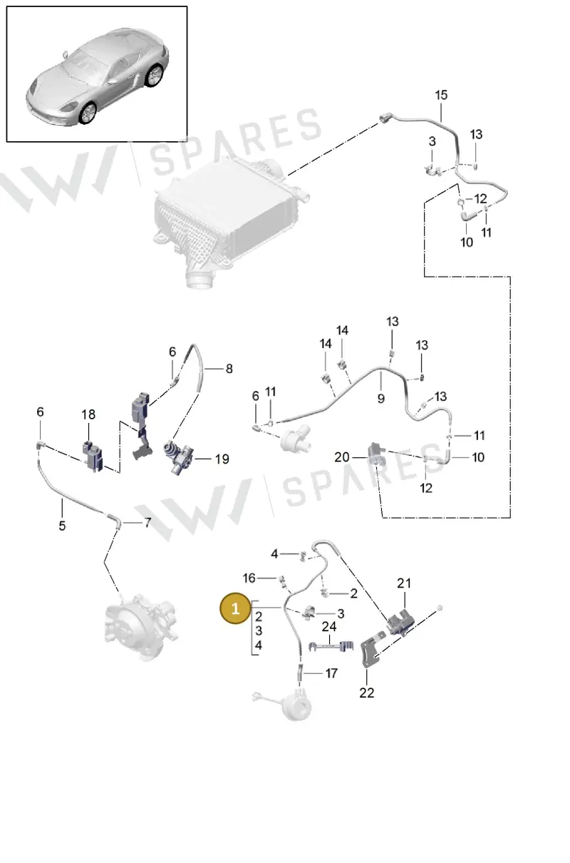 9A211008304 — Porsche Cayman (2016-2019) diagram p50107025, position 1