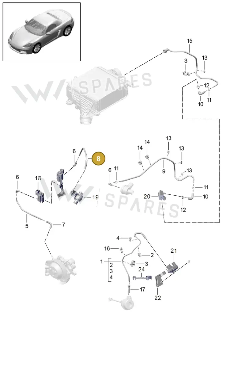 9A211008701 — Porsche Boxster (2016-2019) diagram p48107025, position 8