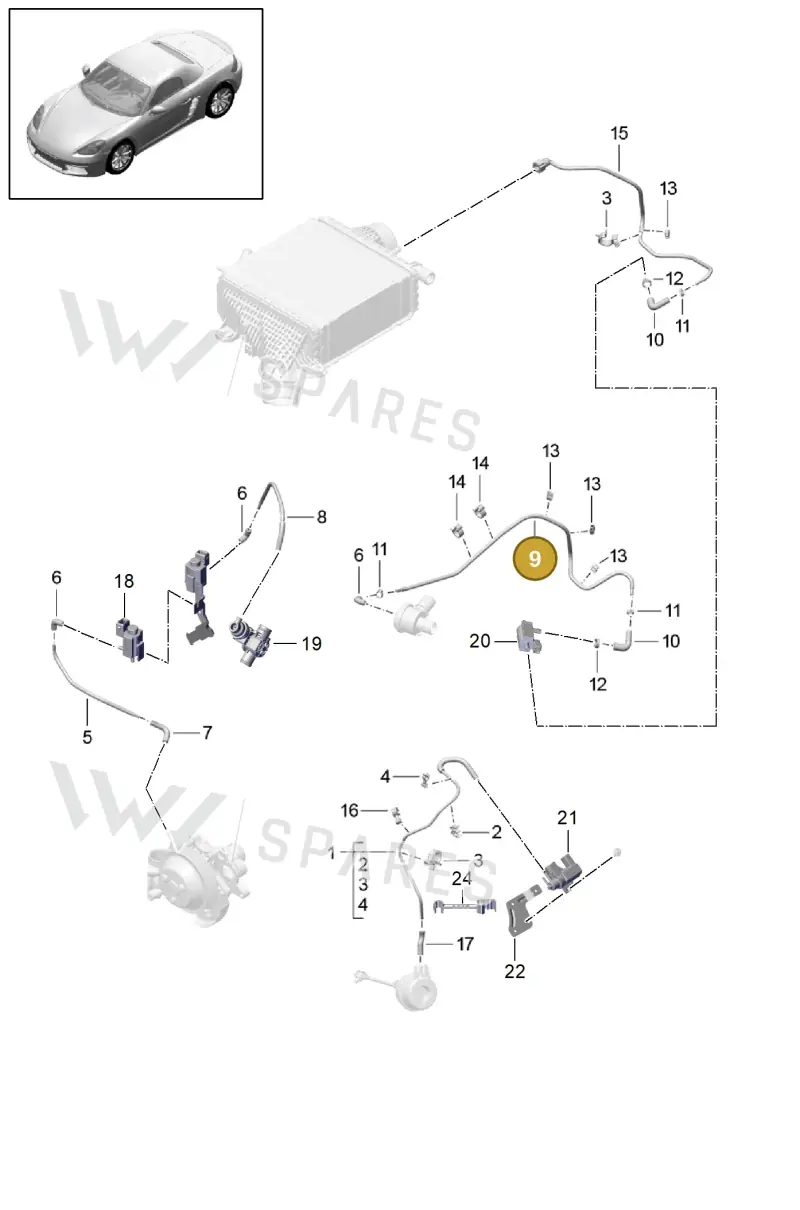 9A211008901 — Porsche Boxster (2016-2019) diagram p48107025, position 9