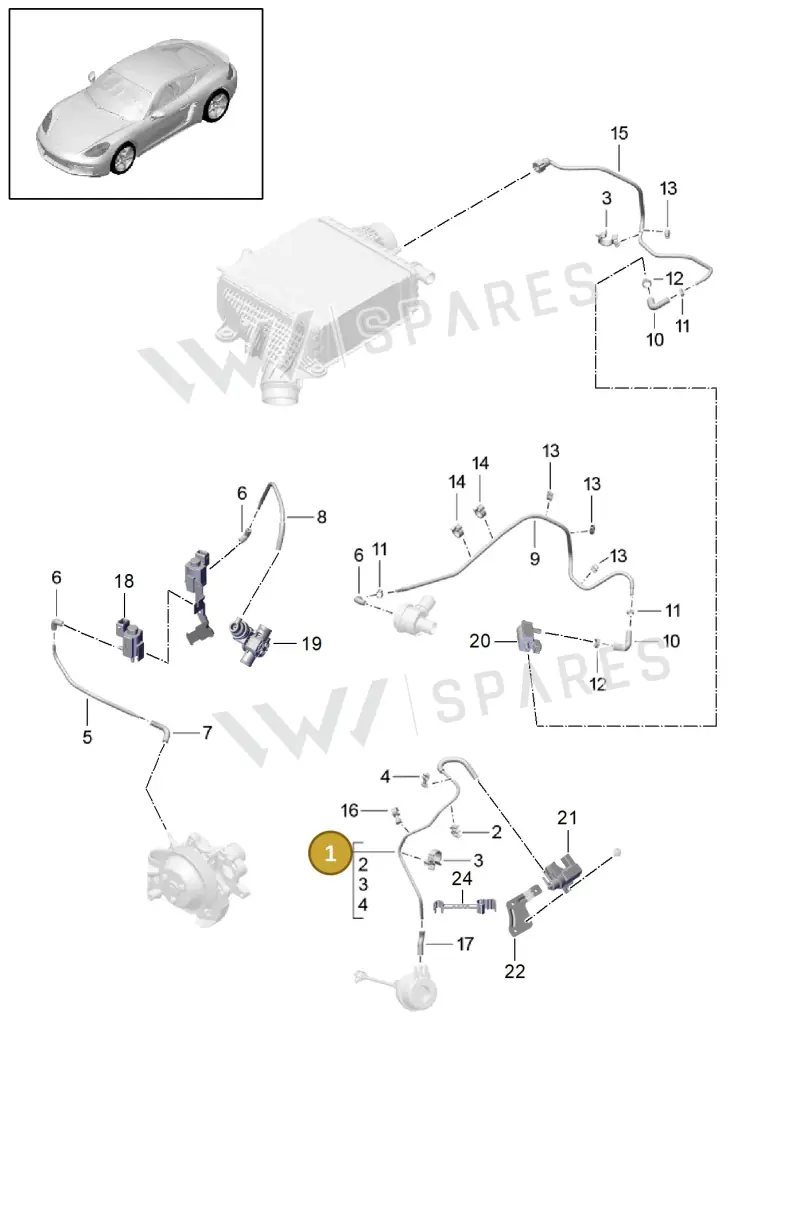 9A211009703 — Porsche Cayman (2016-2019) diagram p50107025, position 1