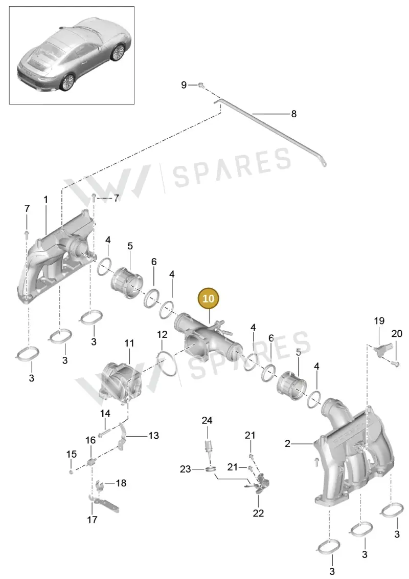 9A211013702 — Porsche 911 (2016-2019) diagram p47107000, position 10