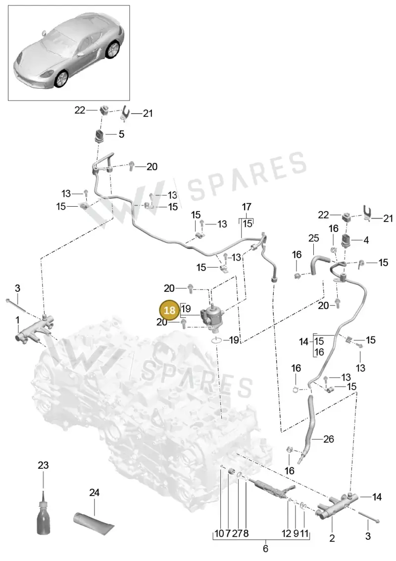 9A211031500 — Porsche Cayman (2016-) diagram p50107005, position 18