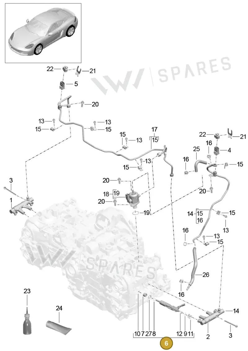 9A211031803 — Porsche Cayman (2016-2019) diagram p50107005, position 6