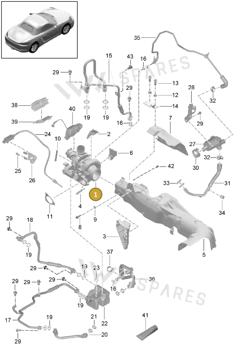 9A212302206 — Porsche Boxster (2016-2019) diagram p48202005, position 1