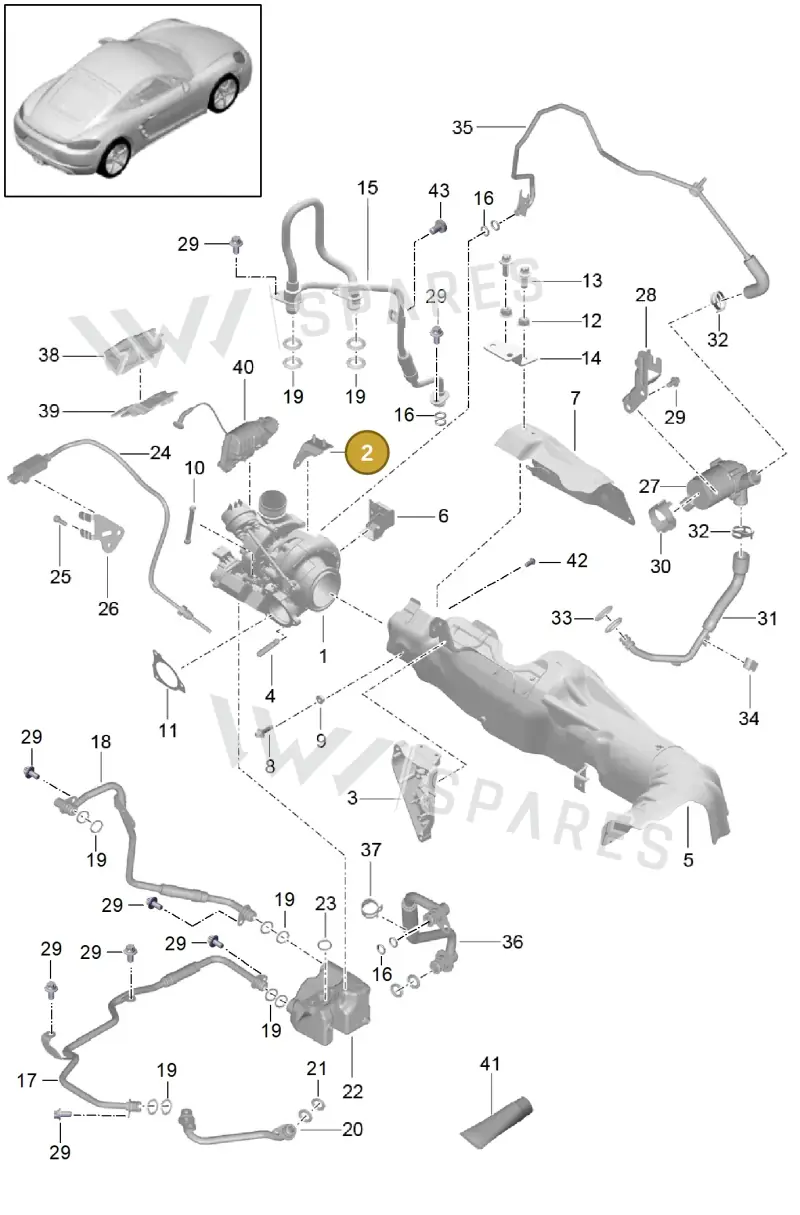 9A212332000 — Porsche Cayman (2016-2019) diagram p50202005, position 2