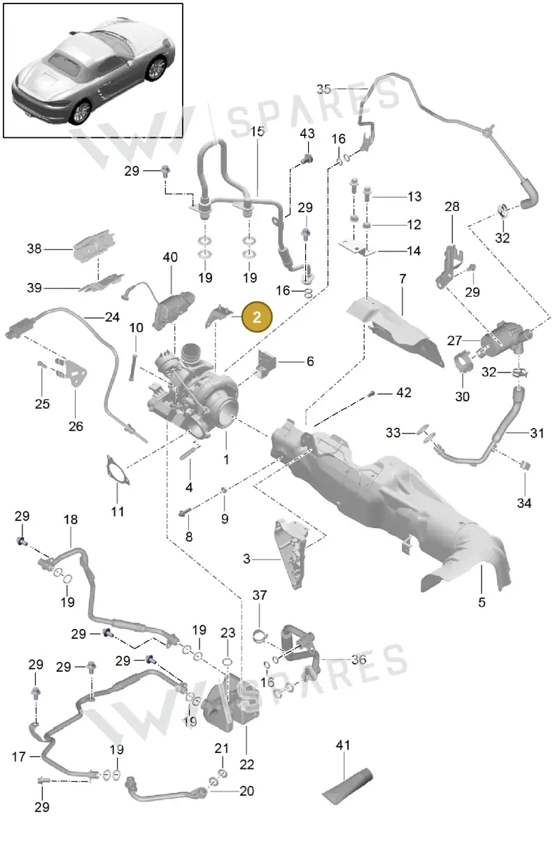 9A212332000 — Porsche Boxster (2016-2019) diagram p48202005, position 2