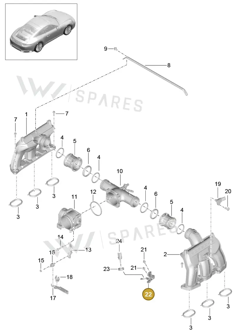 9A260617801 — Porsche 911 (2016-2019) diagram p47107000, position 22
