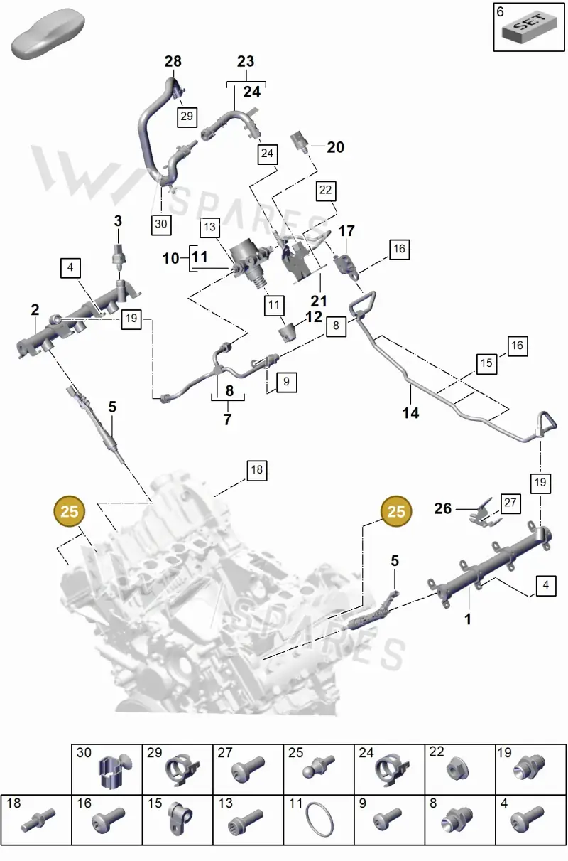9A700069510 — Porsche Cayenne Coupe (2023-2023) diagram p60107010, position 25