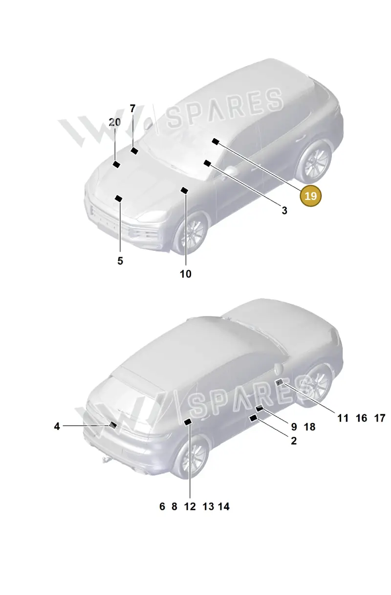 9A700102900 — Porsche Cayenne Coupe (2023-2023) diagram p60003100, position 19