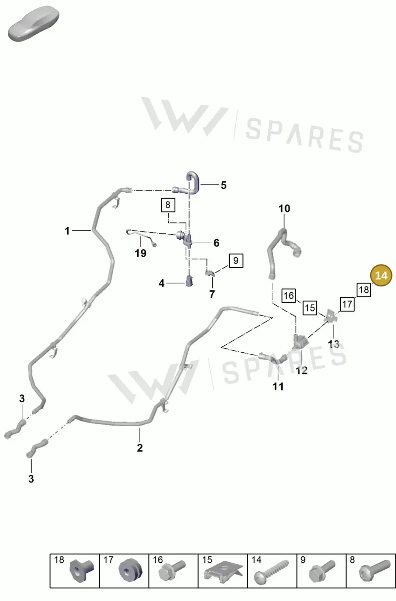 9A700336100 — Porsche 911 (2020-2022) diagram p57105500, position 14