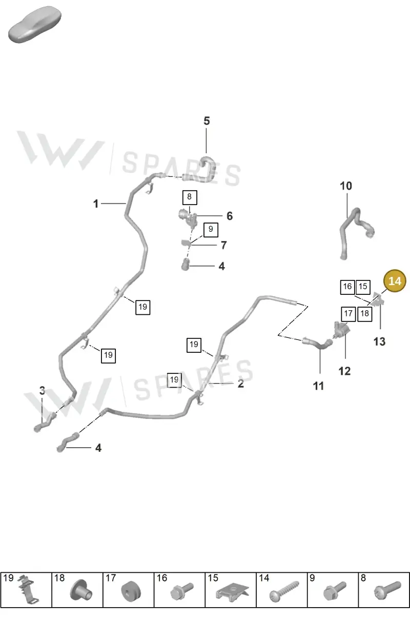9A700336100 — Porsche 911 (2024-2025) diagram p53105500, position 14