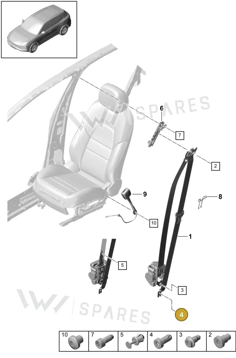 9A700368200 — Porsche Cayenne (2017-2023) diagram p51812000, position 4