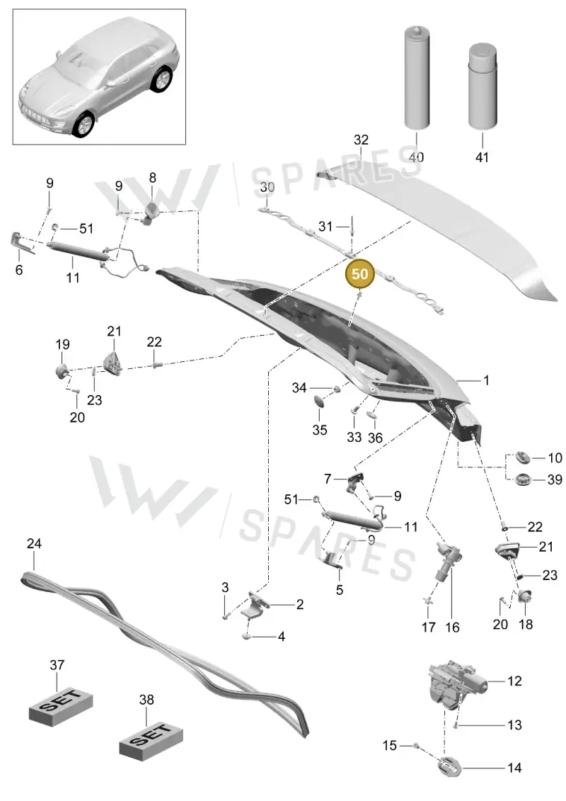 9A700520700 — Porsche Macan (2013-2018) diagram p44803005, position 50