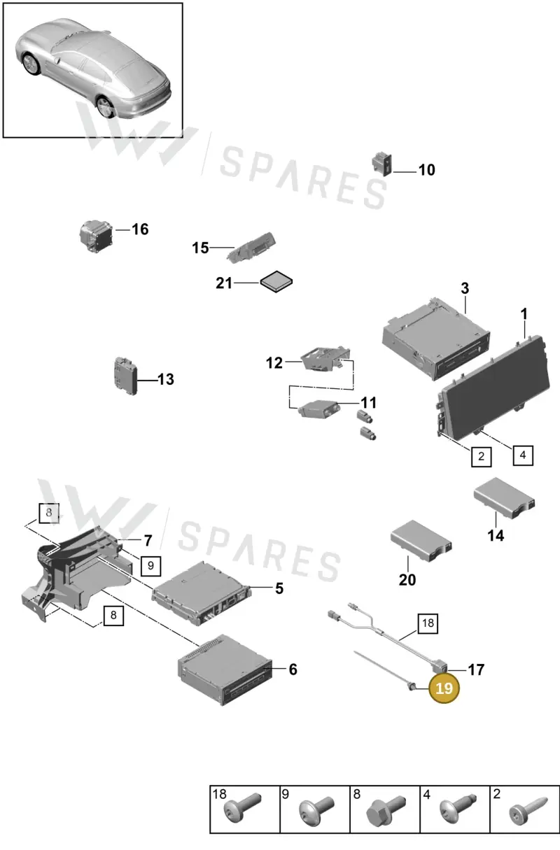 9A7005317 — Porsche Panamera (2016-2020) diagram p49911000, position 19