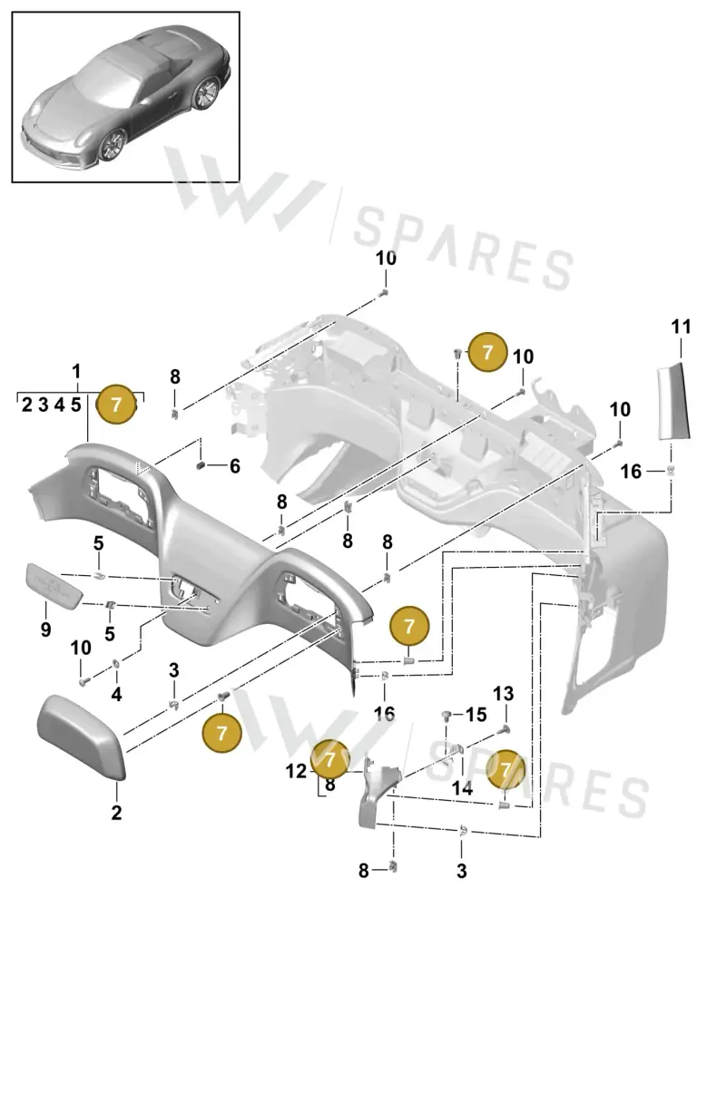 9A700698800 — Porsche 911 (2013-2020) diagram p41807035, position 7