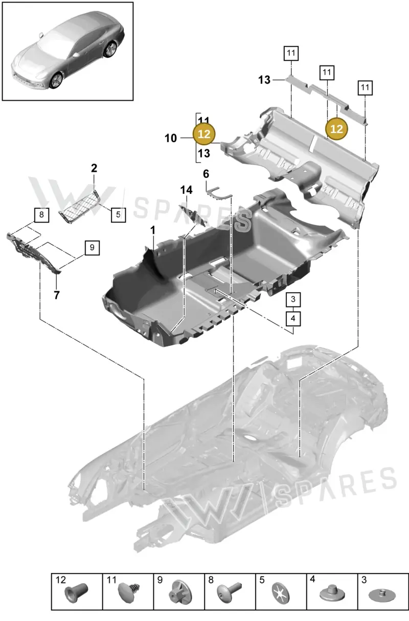 9A700698800 — Porsche Panamera (2016-2020) diagram p49807000, position 12