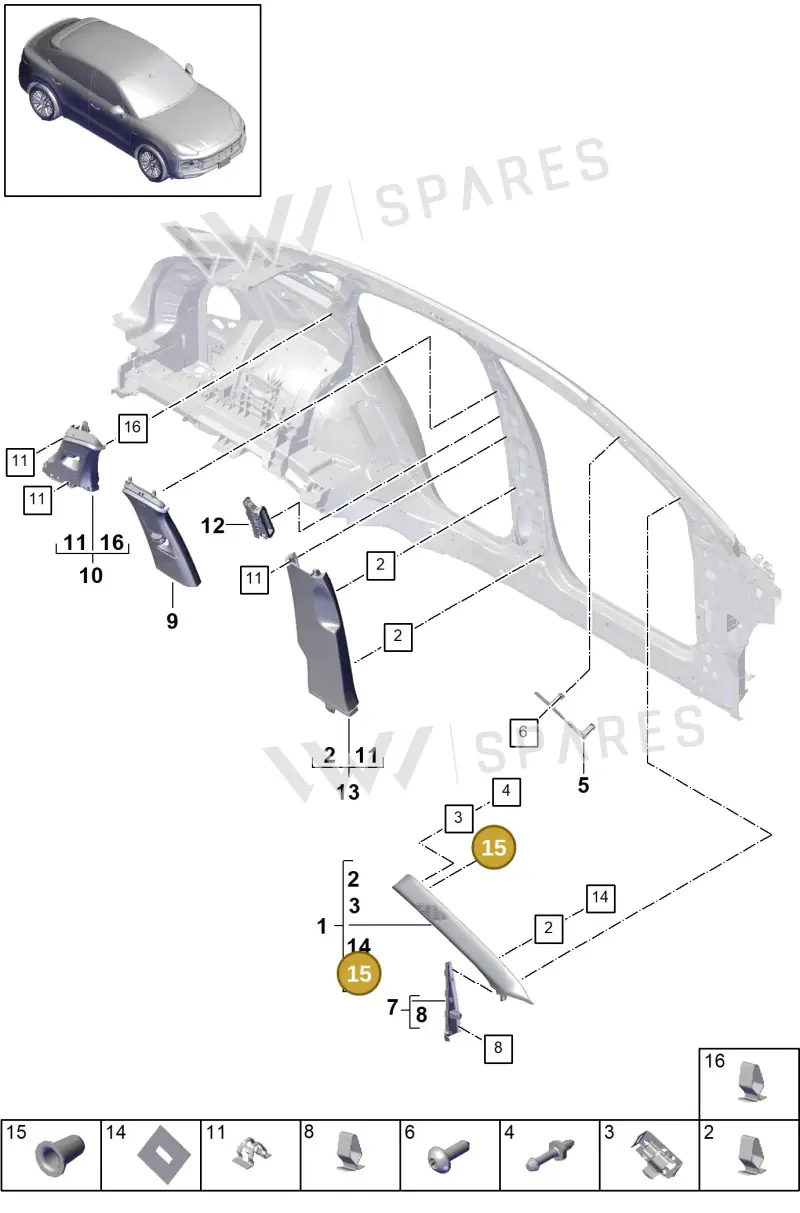 9A700698800 — Porsche Cayenne (2017-2023) diagram p51807022, position 15