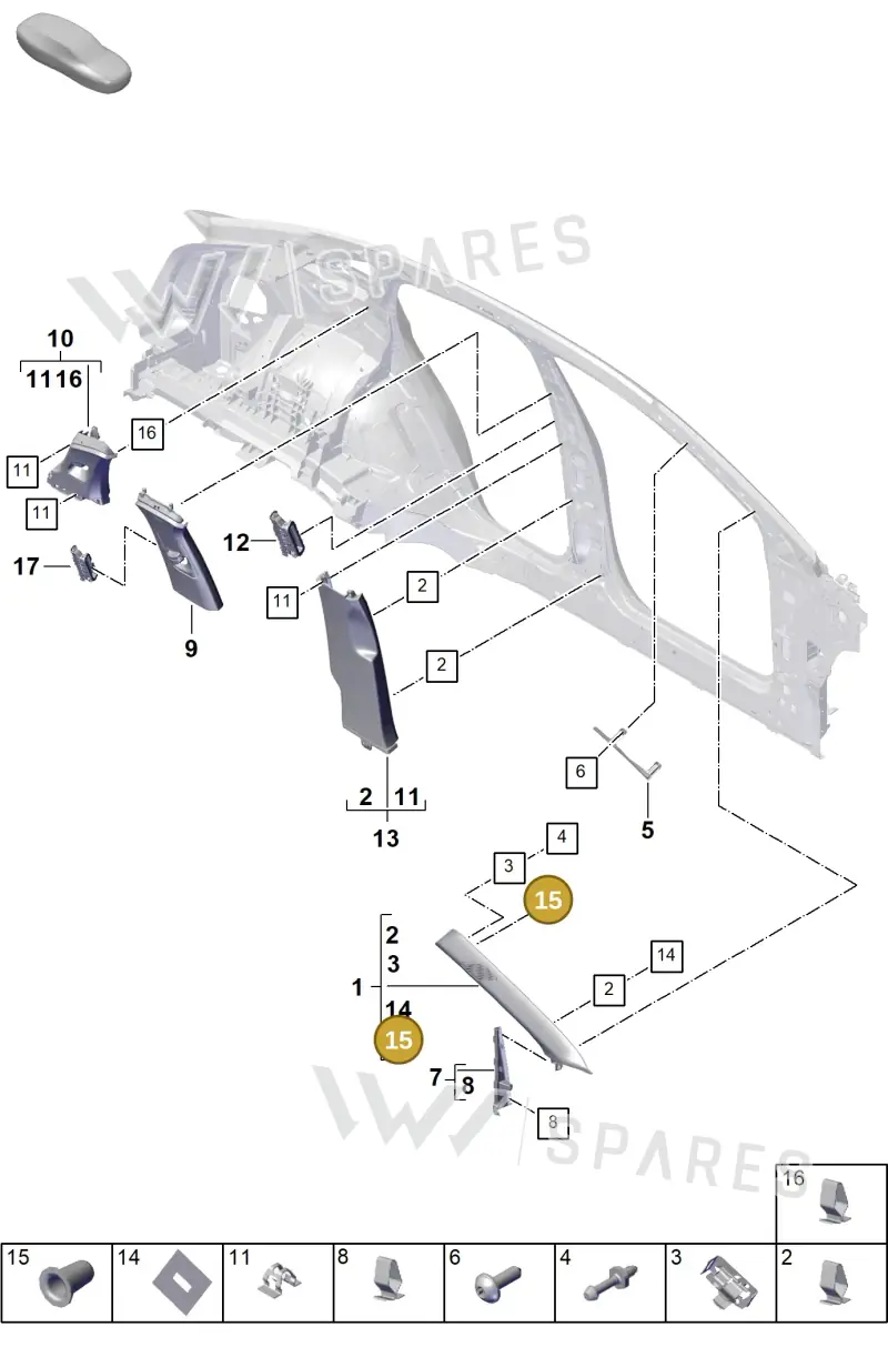 9A700698800 — Porsche Cayenne Coupe (2023-2023) diagram p60807210, position 15