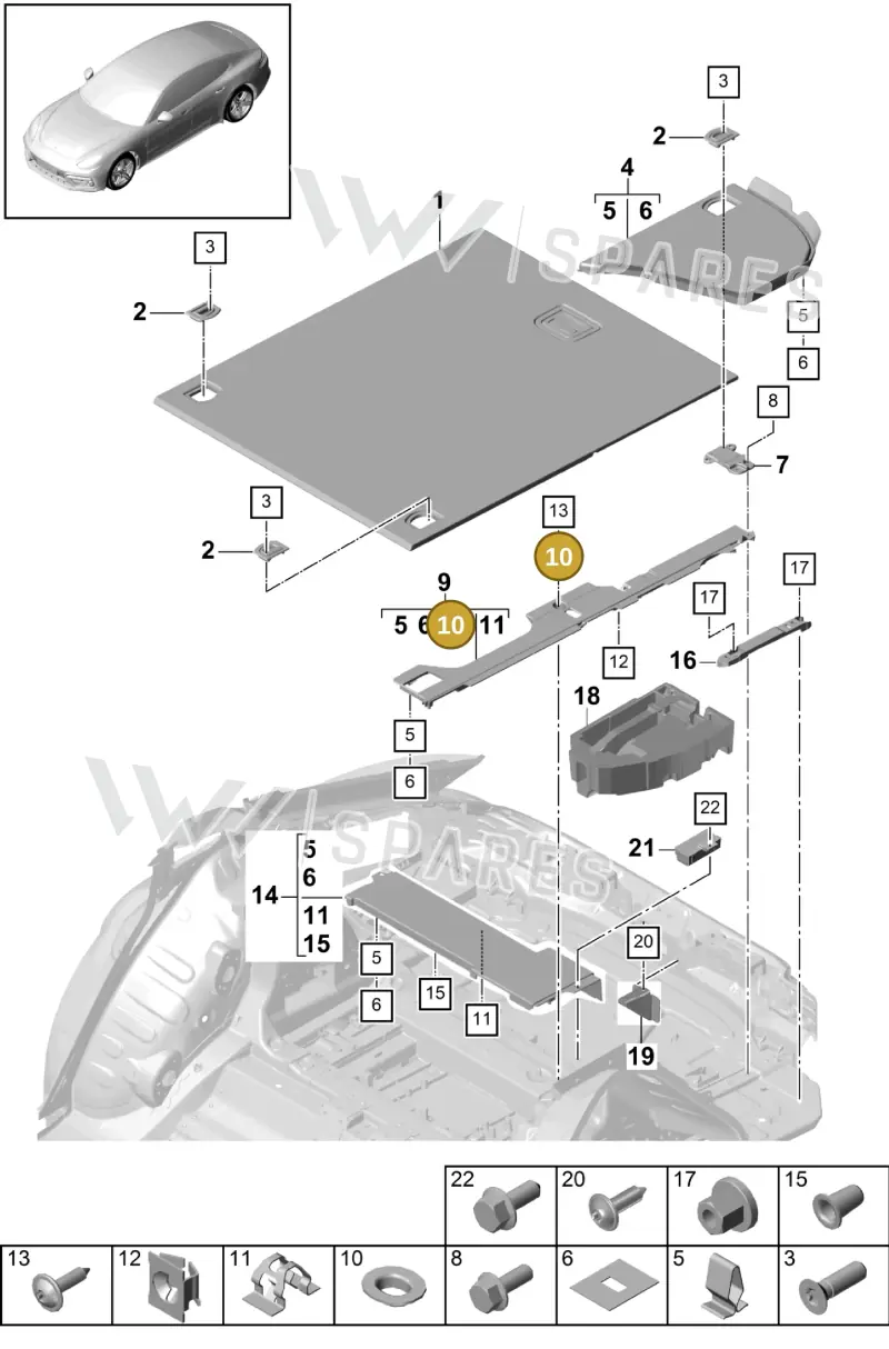 9A700699300 — Porsche Panamera (2016-2020) diagram p49807055, position 10
