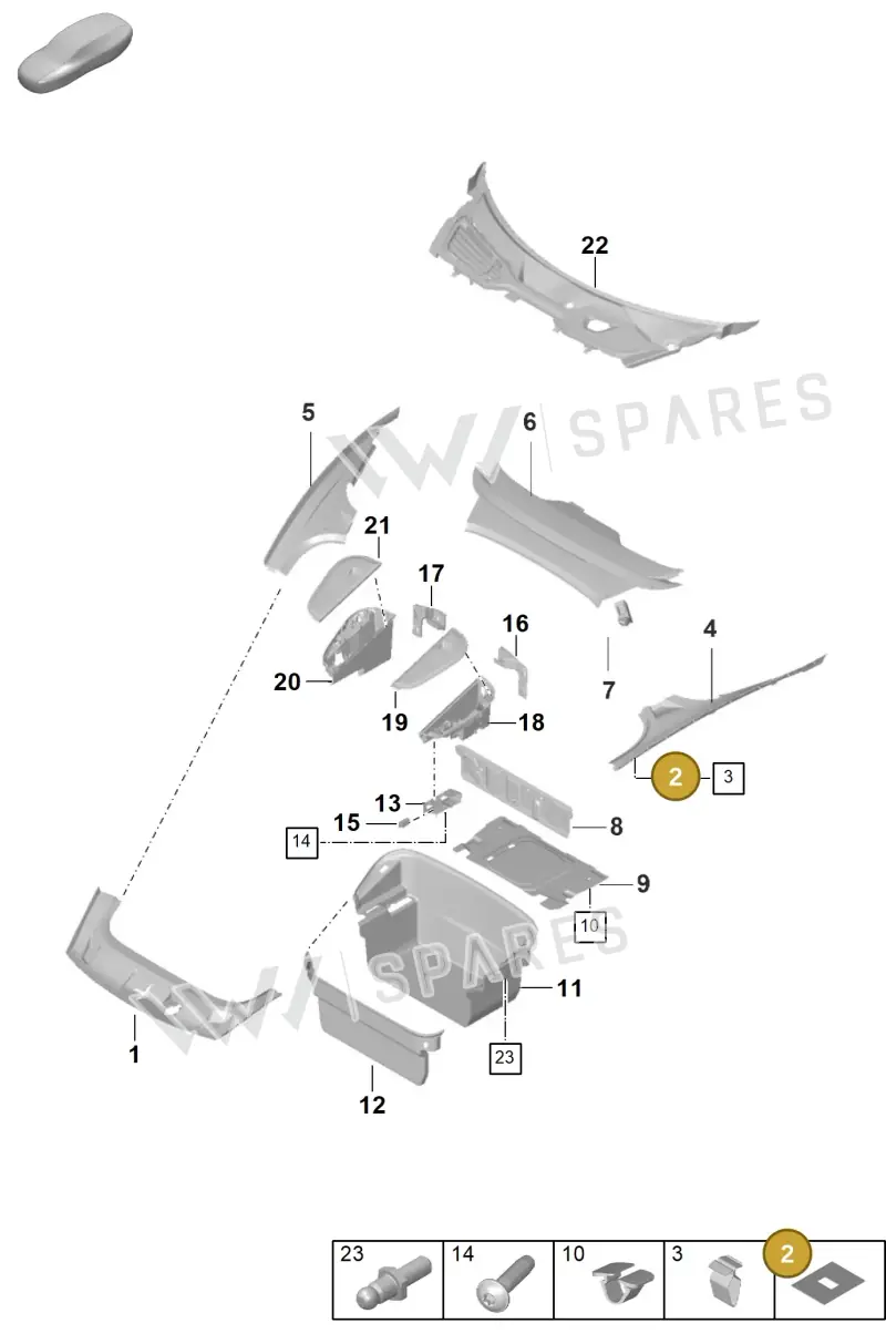 9A700720700 — Porsche Taycan Sport Turismo (2019-2024) diagram p56807000, position 2