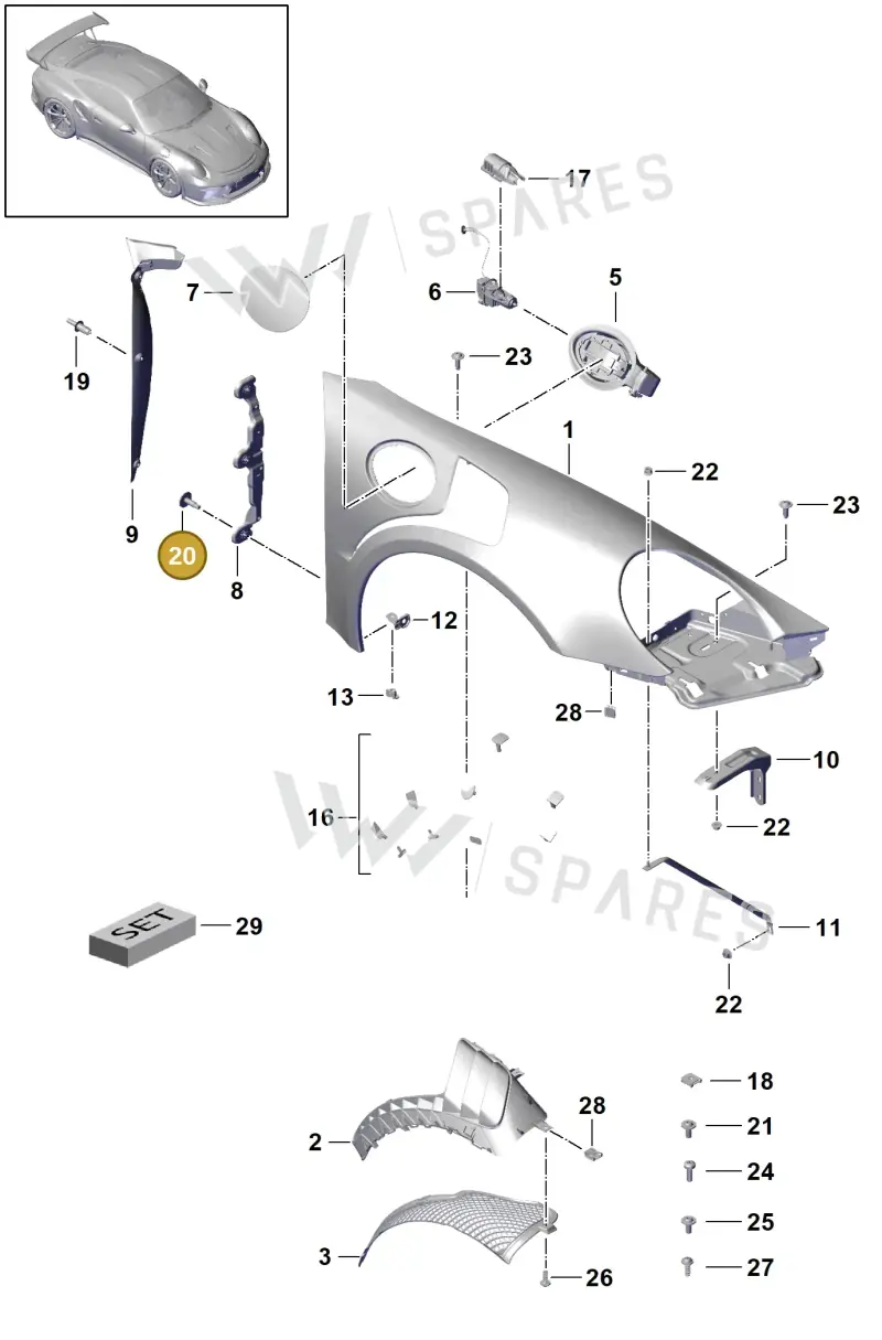 9A700732000 — Porsche 911 (2013-2020) diagram p41801044, position 20