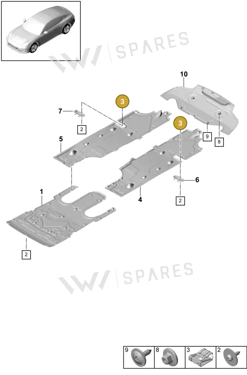9A700738000 — Porsche Panamera (2016-2020) diagram p49801070, position 3