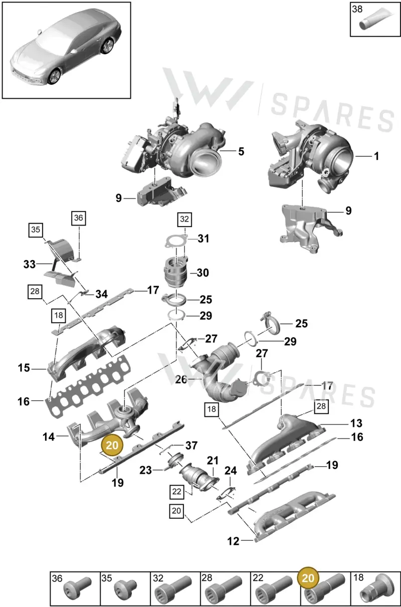 9A700749900 — Porsche Panamera (2016-2020) diagram p49202010, position 20