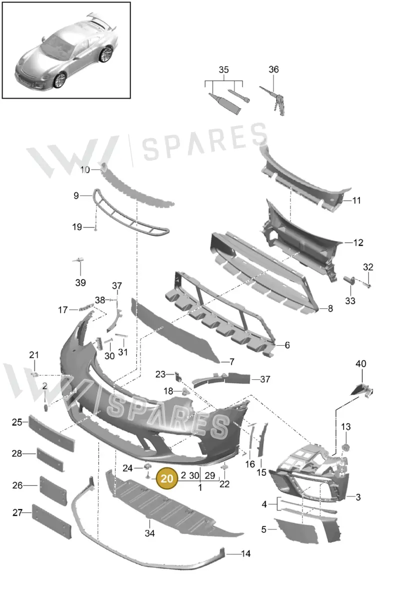 9A700751700 — Porsche 911 (2013-2020) diagram p41802001, position 20
