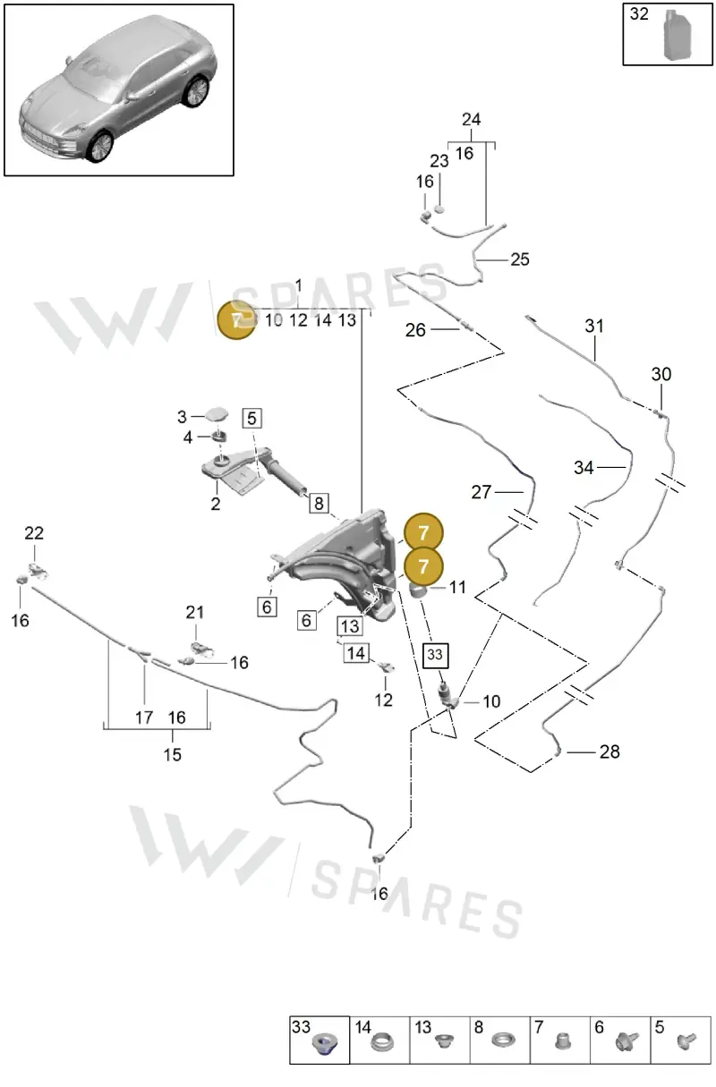 9A7007543 — Porsche Macan (2018-2022) diagram p52904100, position 7