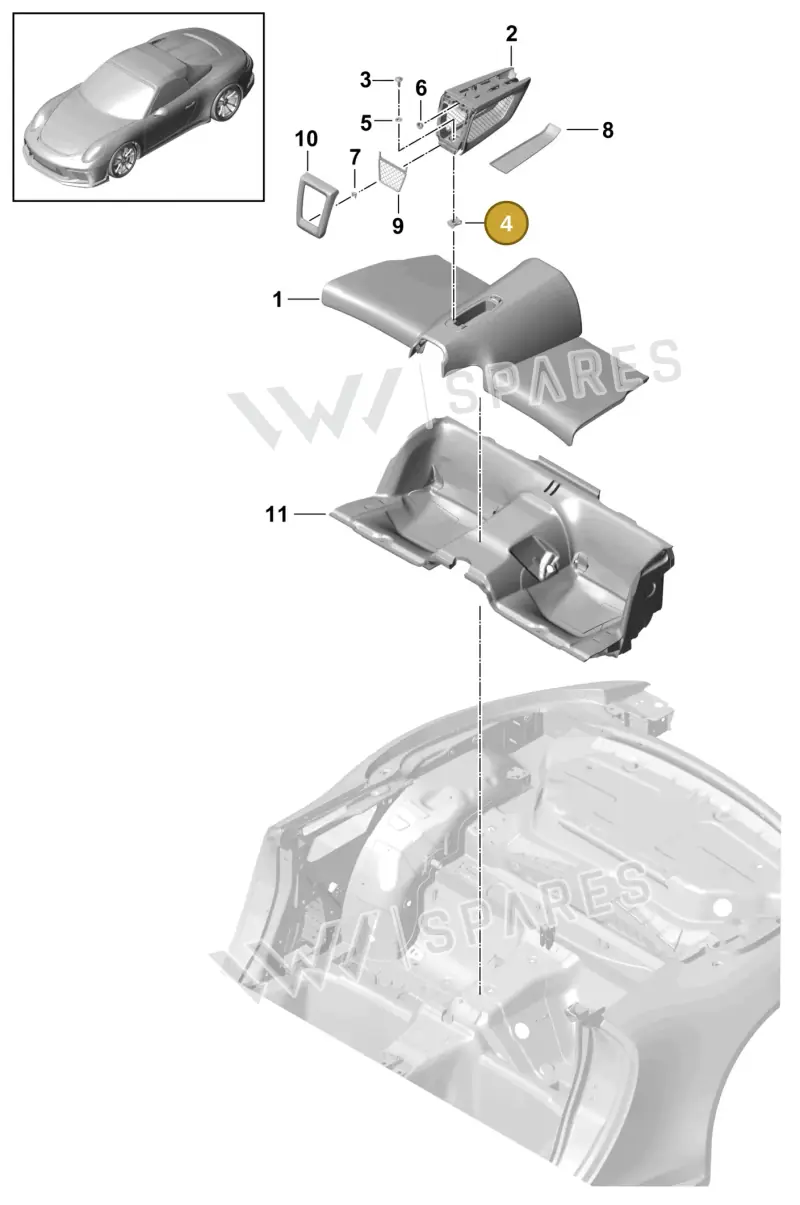 9A700762400 — Porsche 911 (2013-2020) diagram p41807023, position 4
