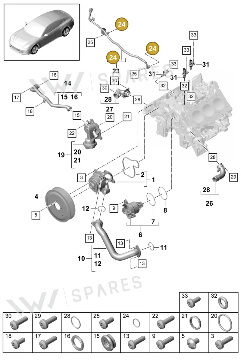 9A700768900 — Porsche Panamera (2016-2020) diagram p49105005, position 24