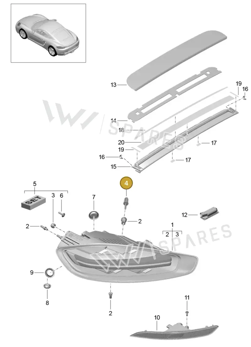 9A700778500 — Porsche Cayman (2016-2019) diagram p50905005, position 4