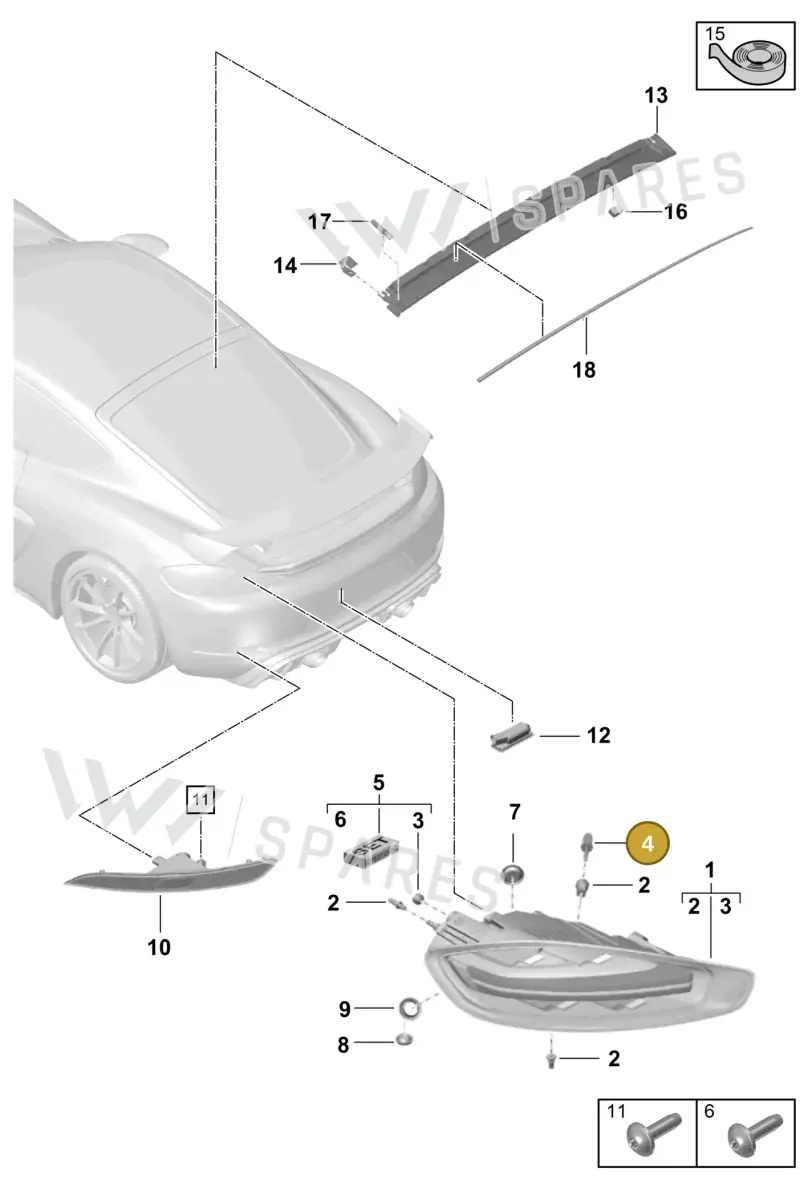 9A700778500 — Porsche Cayman (2019-2022) diagram p55905050, position 4