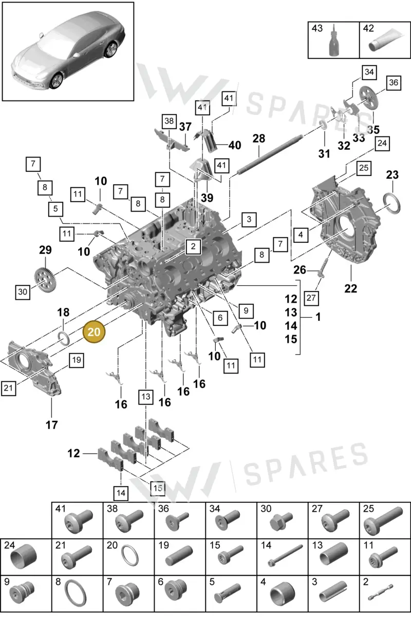 9A700784000 — Porsche Panamera (2016-2020) diagram p49101040, position 20