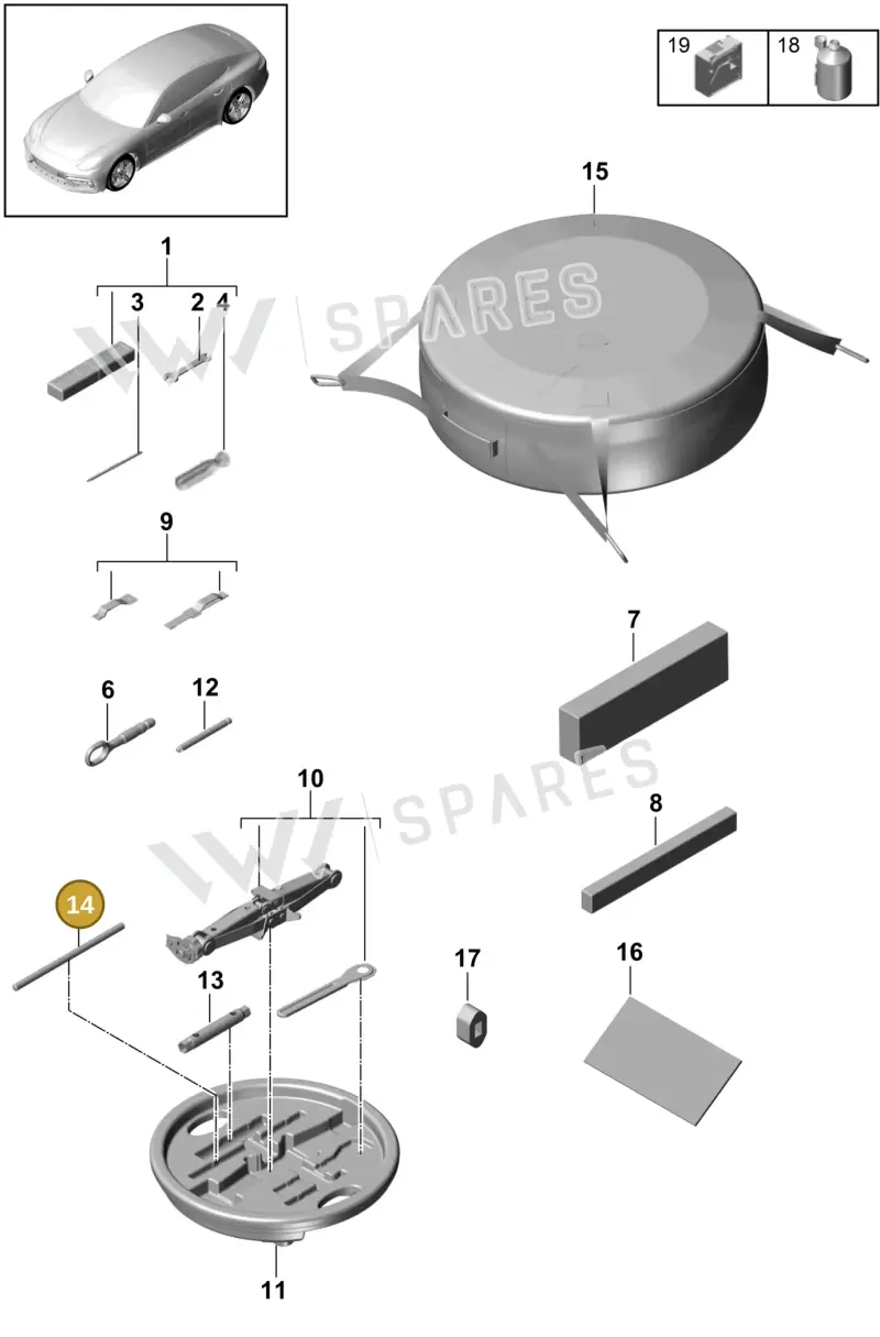 9A700784400 — Porsche Panamera (2016-2020) diagram p49001000, position 14