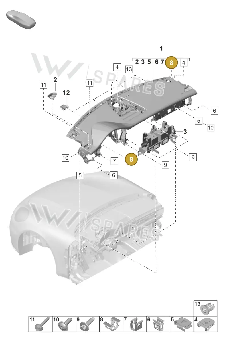 9A700803100 — Porsche Panamera (2020-2023) diagram p58809000, position 8