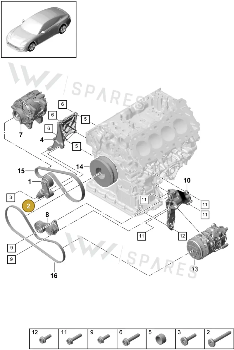 9A700803500 — Porsche Panamera (2016-2020) diagram p49102040, position 2