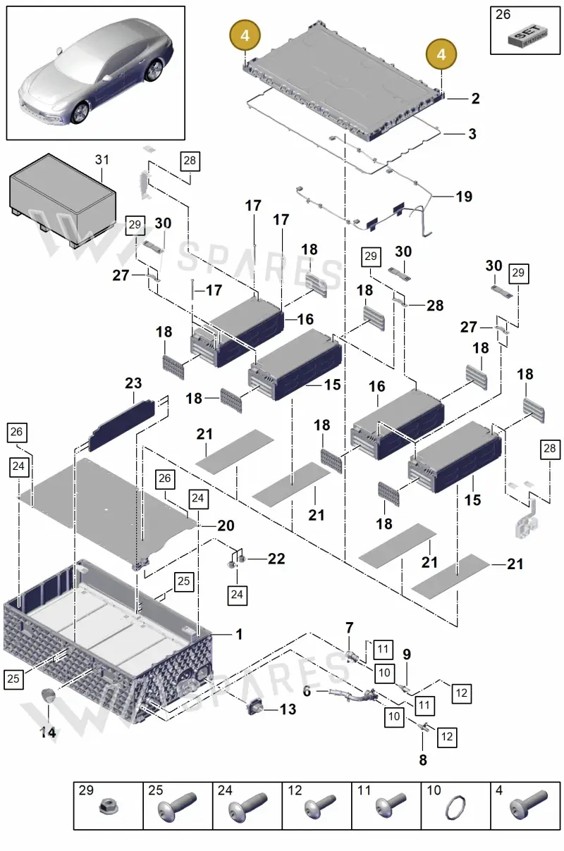 9A700809600 — Porsche Panamera (2016-2020) diagram p49901042, position 4