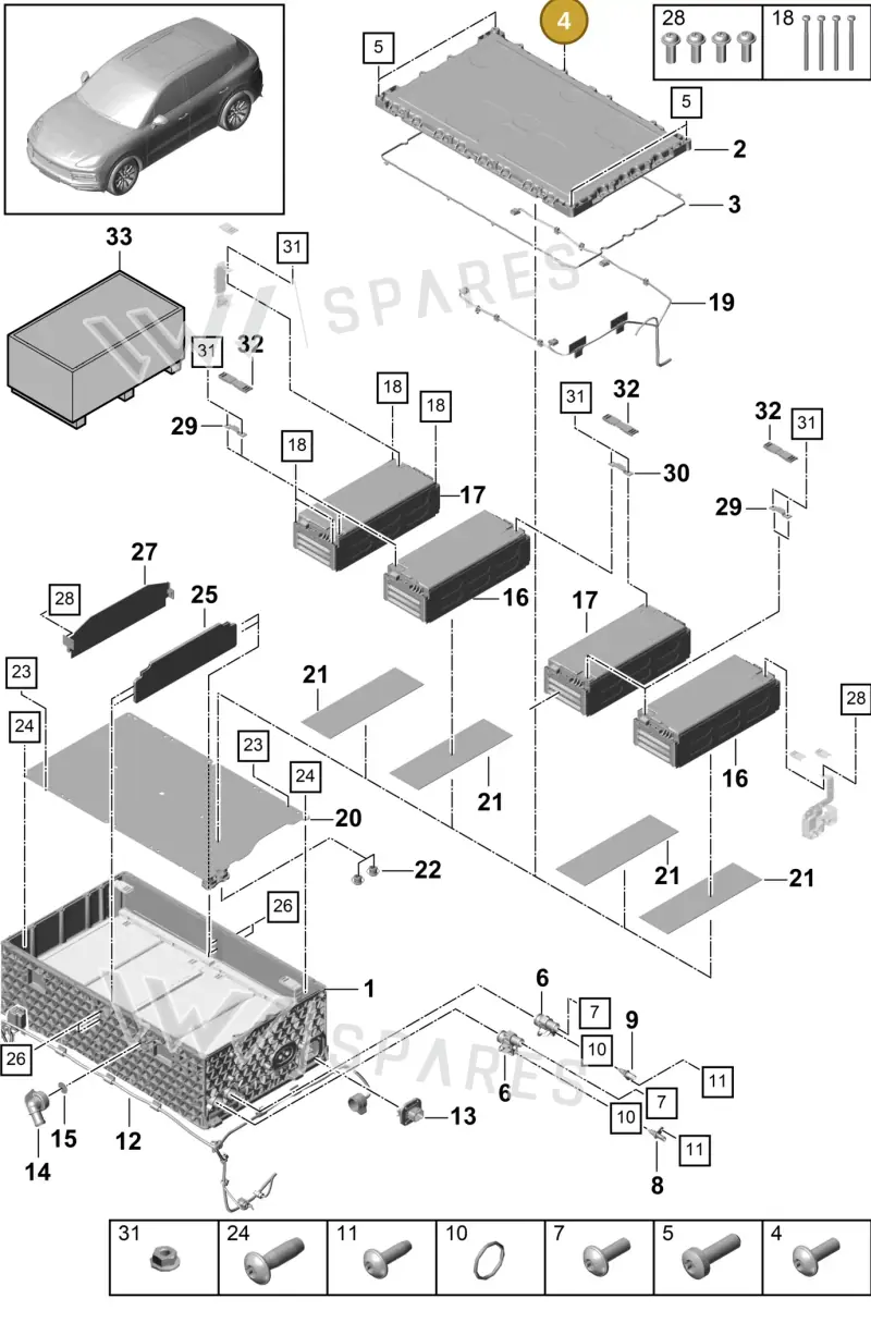 9A700809600 — Porsche Cayenne (2017-2023) diagram p51901160, position 4