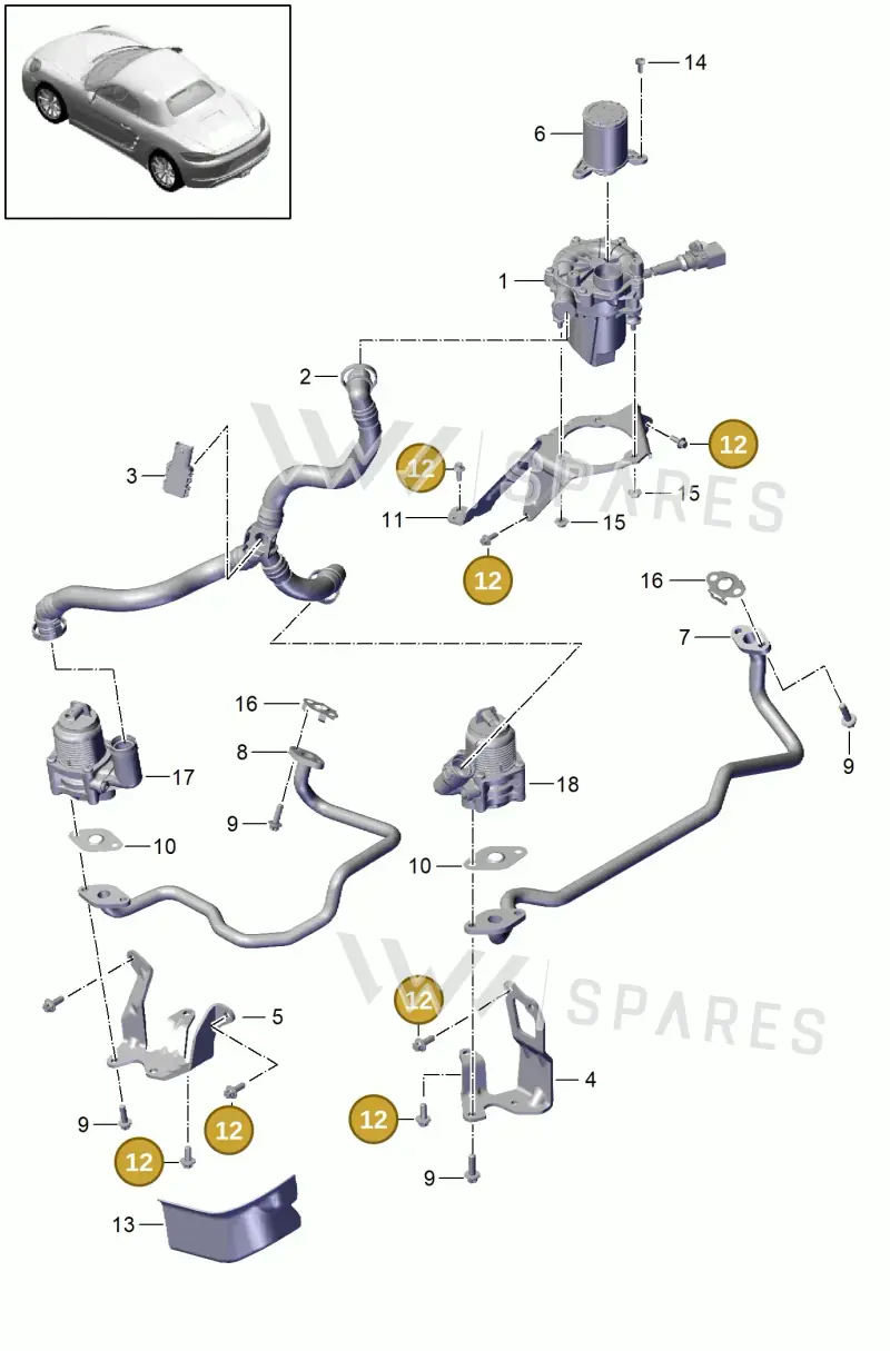 9A700812500 — Porsche Boxster (2016-2019) diagram p48000002, position 12