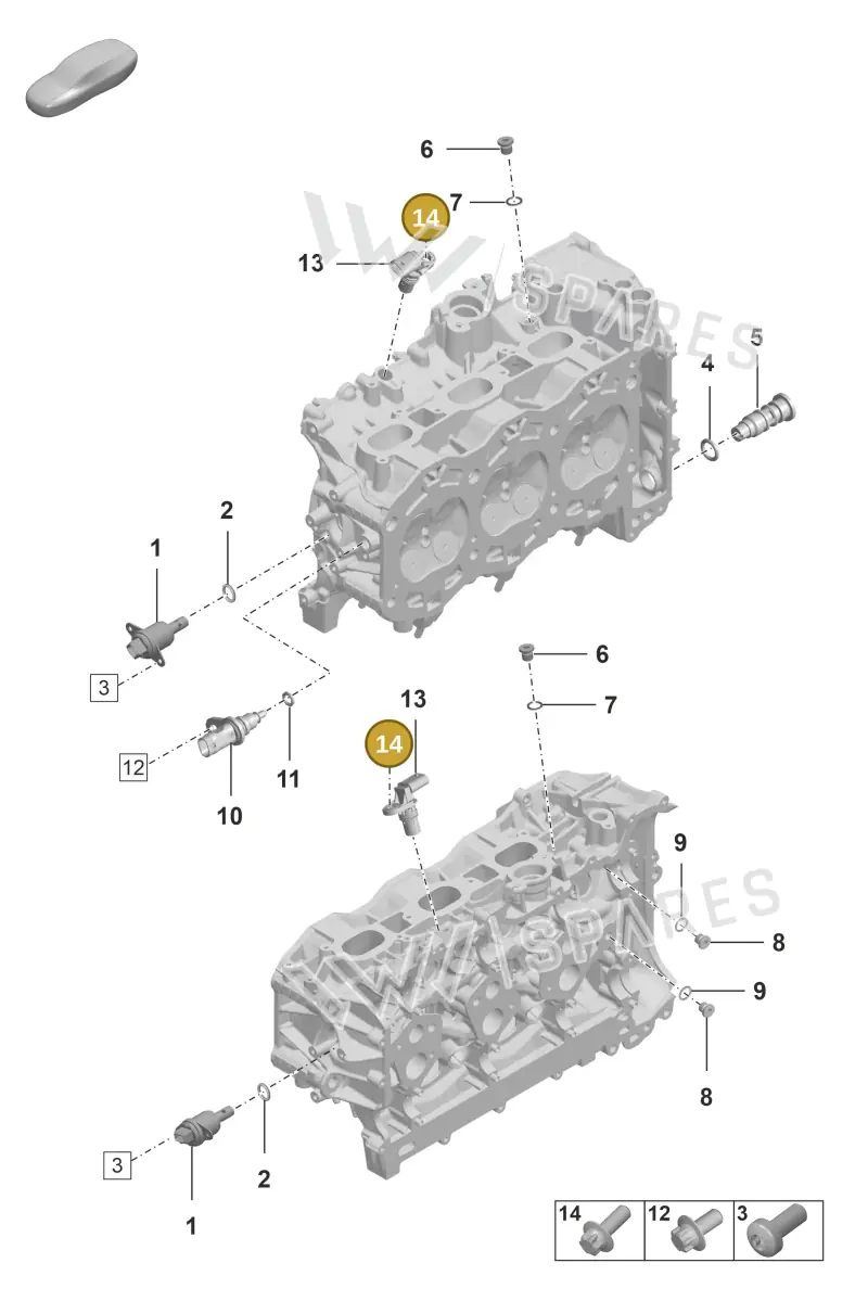 9A700812500 — Porsche 911 (2020-2022) diagram p53103020, position 14