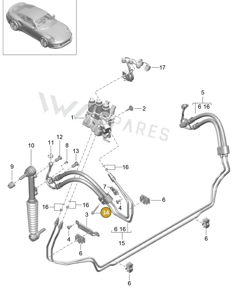 9A700813000 — Porsche 911 (2013-2020) diagram p42402032, position 14